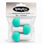 HobbyGros Storage Mushroom 4x4x6cm Foam Brushes (3pcs)