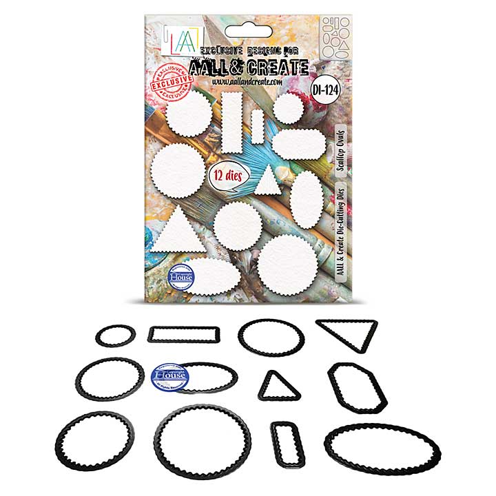 Aall and Create Geary Cutouts Die-Cutting Die Set Scallop Ovals by Autour De Mwa and Co