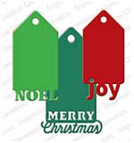 SO: IO Cutting Dies - Three Christmas Tags (Merry Christmas, Noel, Joy)