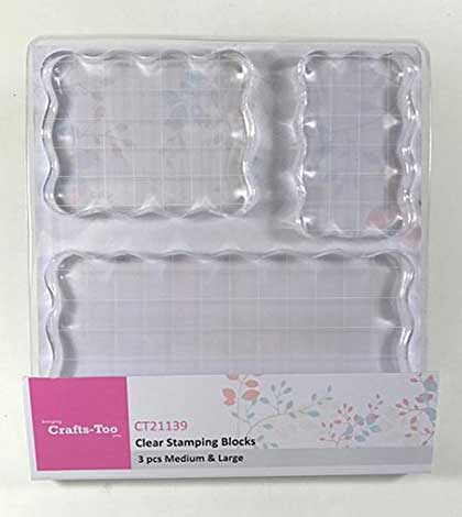 SO: Crafts Too Set of 3 Clear Stamping Blocks (Medium and Large)