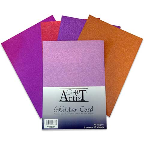 SO: Craft Artist A4 No Shed Glitter Card - Warm Tones