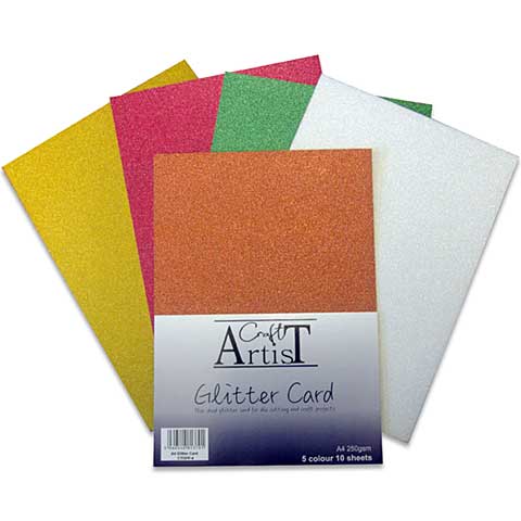 SO: Craft Artist A4 No Shed Glitter Card - Festive Tones