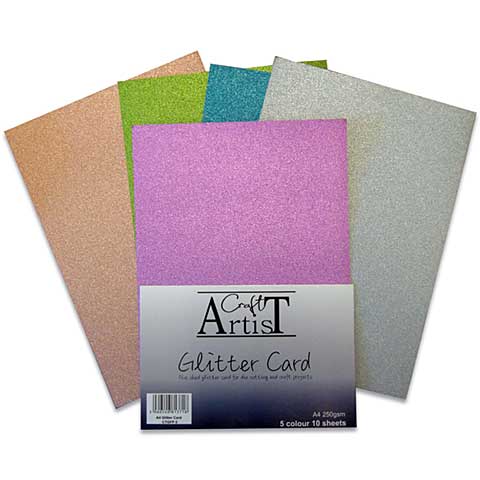 SO: Craft Artist A4 No Shed Glitter Card - Cool Tones