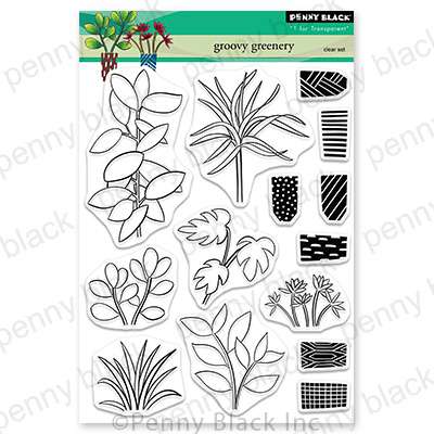 SO: Penny Black Clear Stamps - Groovy Greenery