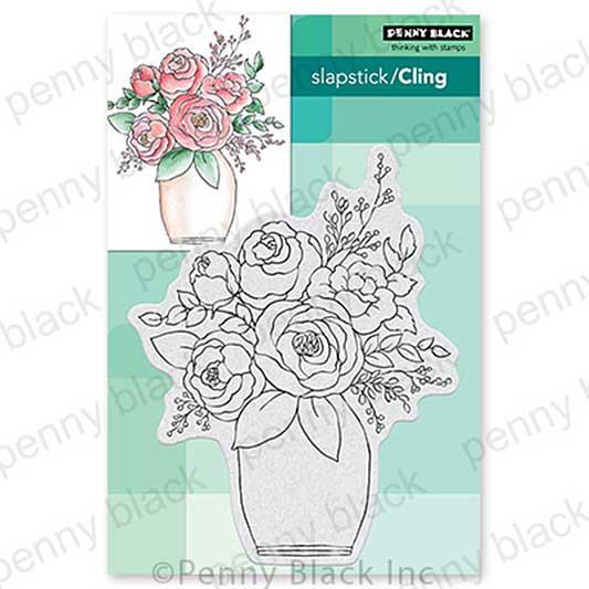 Penny Black - Garden Fragrence Rose Vase (Cling Stamp)