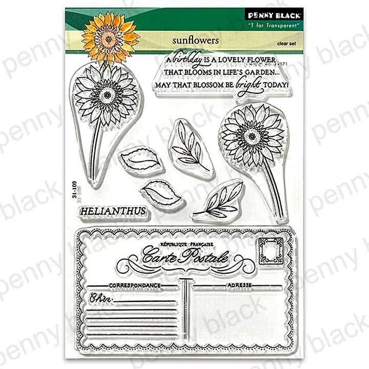 Penny Black Sunflowers (clear stamps)
