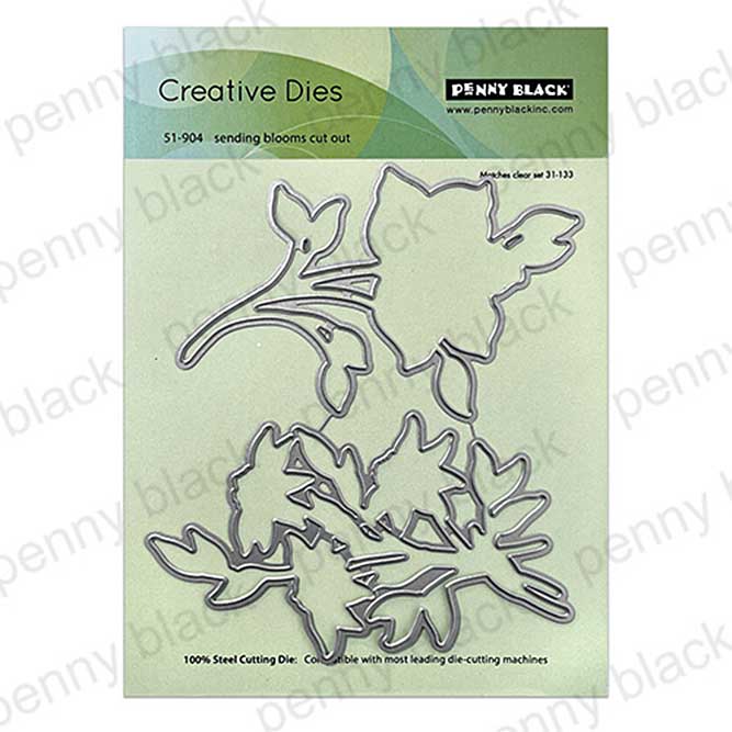 Penny Black Sending blooms cut out (metal die)