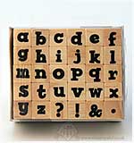 SO: Hampton Art Mini Wood Peg Rubber Stamps - Alphabet Set #1036