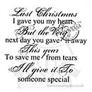 SO: Last Christmas I Gave you My Heart (text)