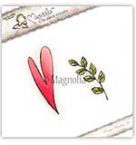 Magnolia EZ Mount Stamp BH15 - Boho Heart and Leaf (2 stamps)