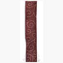 Organza Ribbon - Burgundy with Burgundy Swirls (Organdy)