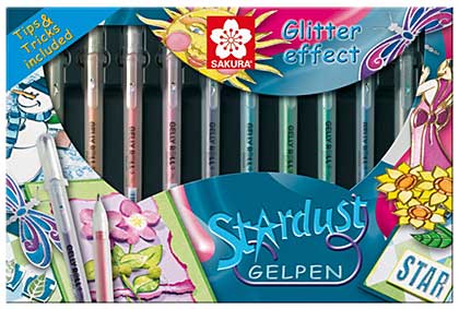 SO: Sakura Glitter Effect Stardust Gel Pens (10 Gelpen Box set)