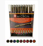 SO: Sakura Pigma Micro Fineliners Pen Selection - Multi-Colour, 0.45mm nib (9 pens)
