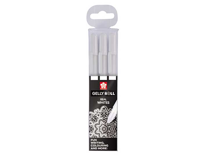 SO: Sakura Gelly Roll Basics - Bright White #08 MEDIUM, 3 Pens