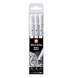 Sakura Gelly Roll Basics - Bright White Assorted (#05, #08, #10), Mixed set of 3 Pens
