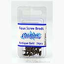 Faux Screw Brads - Antique Gold