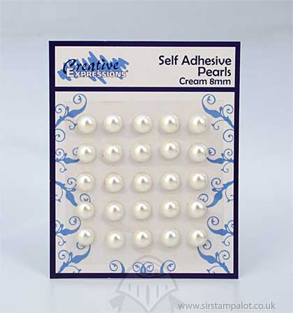 SO: Self Adhesive Pearl Embellishments - Cream (8mm)