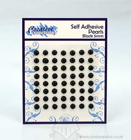 SO: Self Adhesive Pearl Embellishments - Black (5mm)