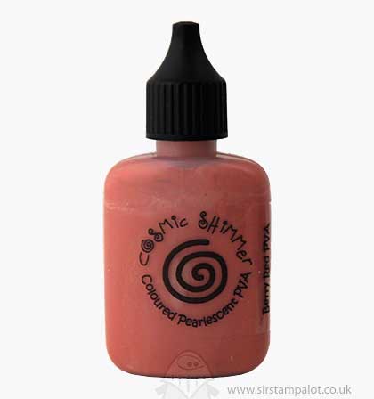 SO: Cosmic Shimmer Coloured Pearlescent PVA Glue - Berry Red [CS