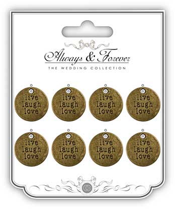 SO: Always and Forever - Live Laugh Love Heart Vintage Metal Charms