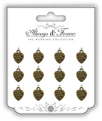 SO: Always and Forever - Made with Love Heart Vintage Metal Charms