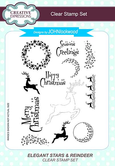 SO: Elegant Stars & Reindeer A5 Clear Stamp Set
