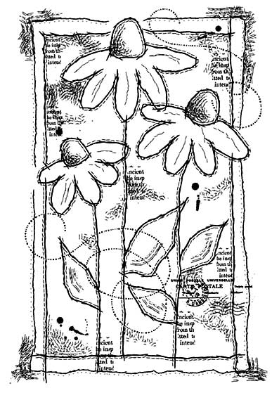 SO: Woodware Clear Singles - Sketched Daisies [WW1801]