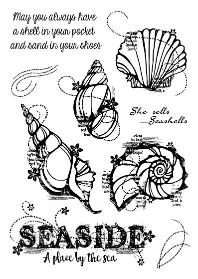 SO: Woodware Clear Singles Stamp - Seashells [WW1804]