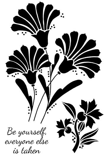 Woodware Clear Singles Stamp - Fan Flowers [WW1804]