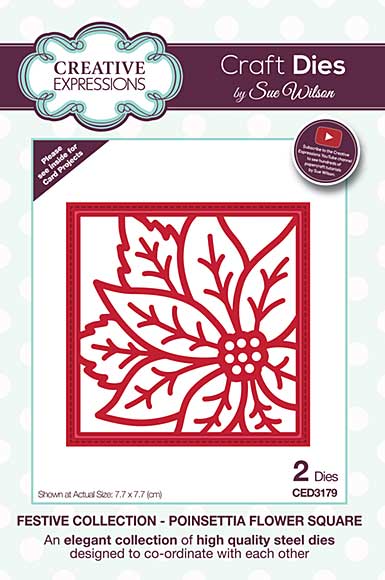 SO: Festive Collection Poinsettia Flower Square Craft Die