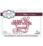 SO: Creative Expressions Sue Wilson Mini Expressions Guess Who Thinks You're Special Craft Die [SW2001]