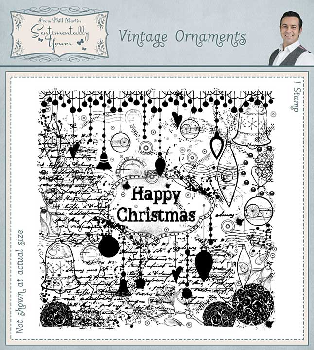 SO: Vintage Ornaments Pre Cut Rubber Stamp