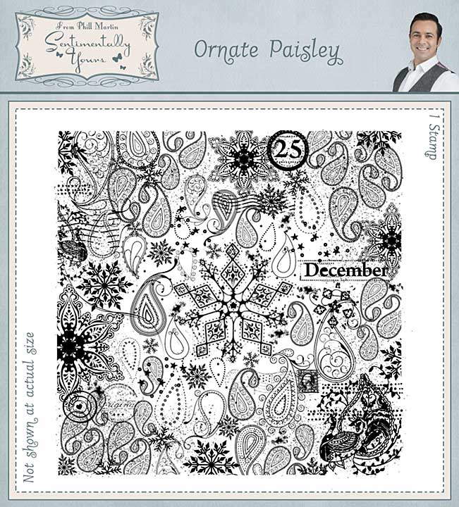SO: Ornate Paisley Pre Cut Rubber Stamp
