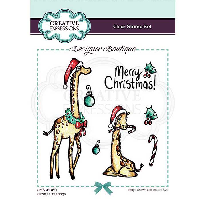 SO: Creative Expressions Designer Boutique Collection Giraffe Greetings A6 Clear Stamp Set