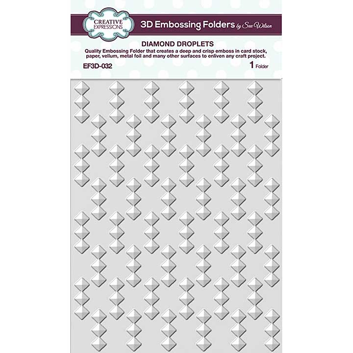 Creative Expressions Diamond Droplets 3D Embossing Folder (5.75in x 7.5in)