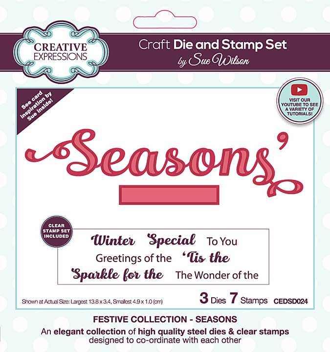 Creative Expressions Craft Die And Stamp Set By Sue Wilson - Seasons