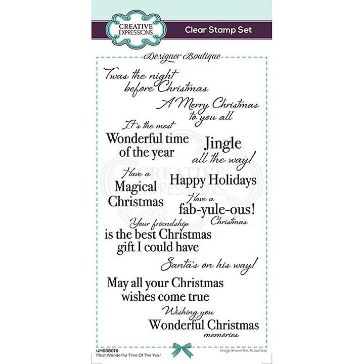 Creative Expressions Designer Boutique Collection Most Wonderful Time Of The Year DL Clear Stamp Set