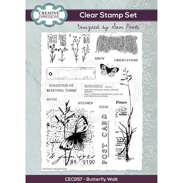 SO: Creative Expressions Sam Poole Butterfly Walk Clear Stamp Set