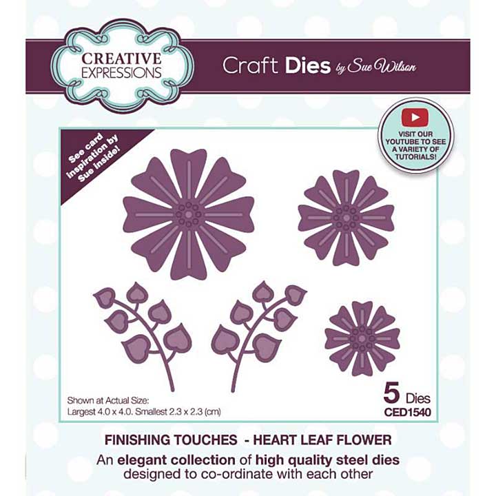 Creative Expressions Sue Wilson Finishing Touches Heart Leaf Flower Craft Die