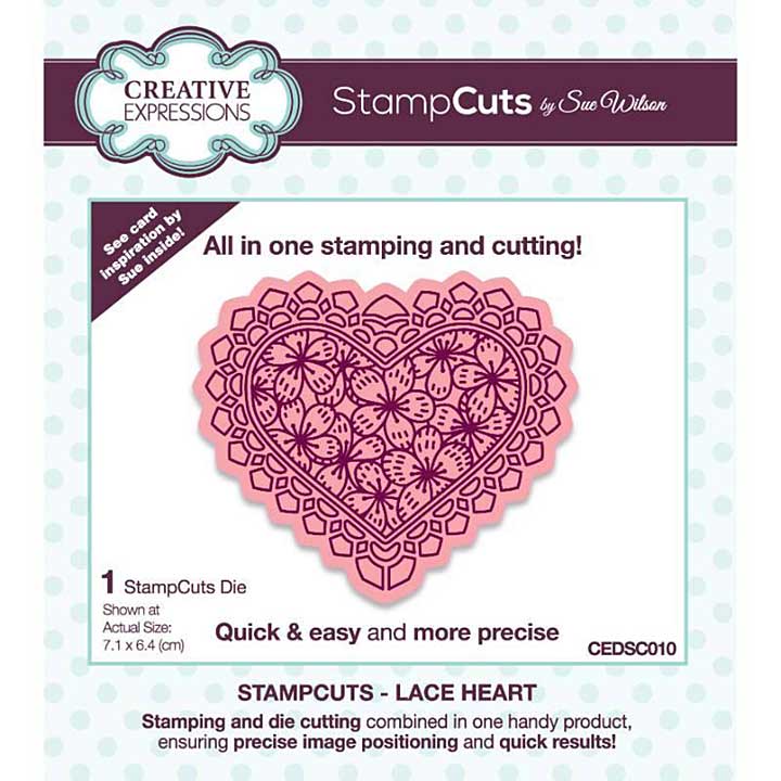 Creative Expressions Sue Wilson StampCuts Lace Heart Craft Die