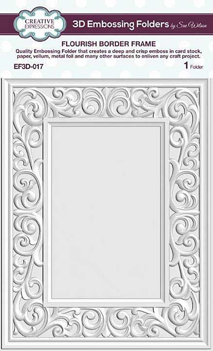 SO: Creative Expressions Flourish Border Frame 5.75in x 7.5 in 3D Embossing Folder