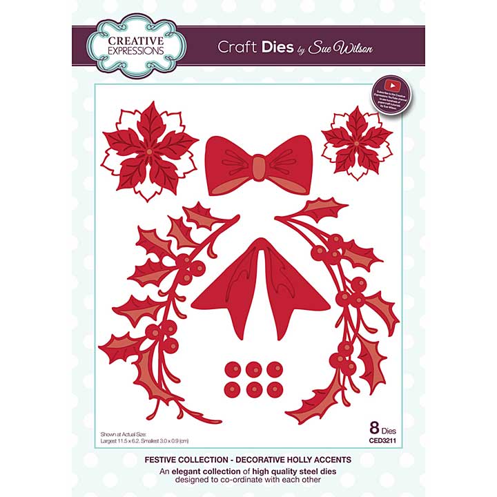 SO: Creative Expressions Sue Wilson Decorative Holly Accents Craft Die