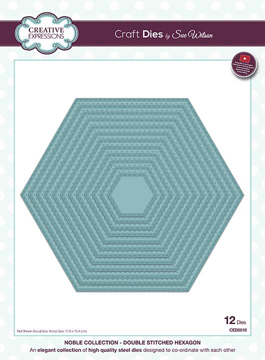 Creative Expressions Sue Wilson Noble Double Stitched Hexagon Craft Die