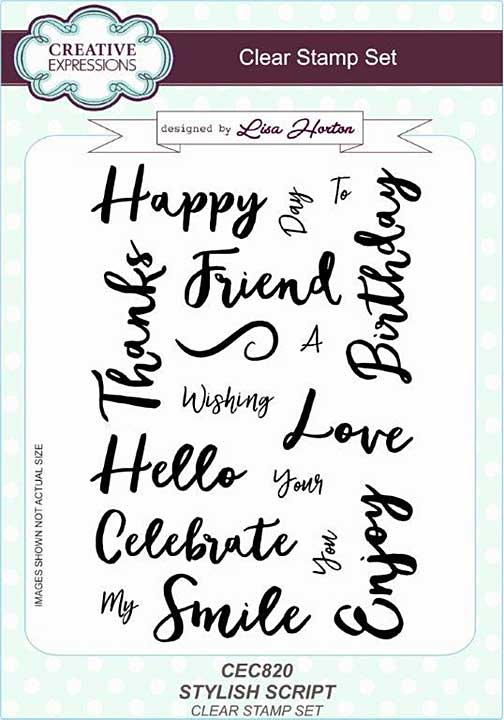 Creative Expressions Stylish Script A5 Clear Stamp Set