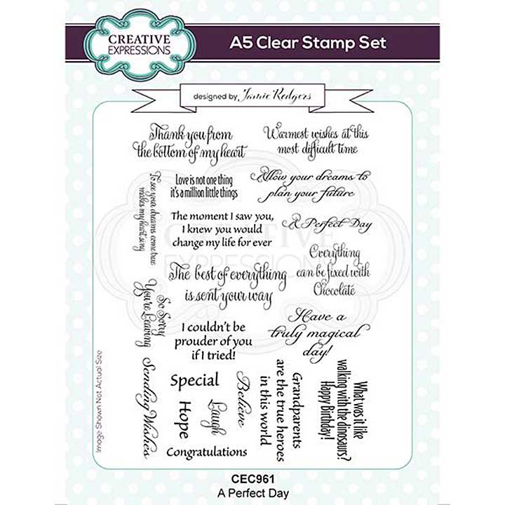 Creative Expressions Jamie Rodgers A Perfect Day 6 in x 8 in Clear Stamp Set