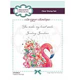 Creative Expressions Designer Boutique Collection Tropical Flamingo A6 Clear Stamp