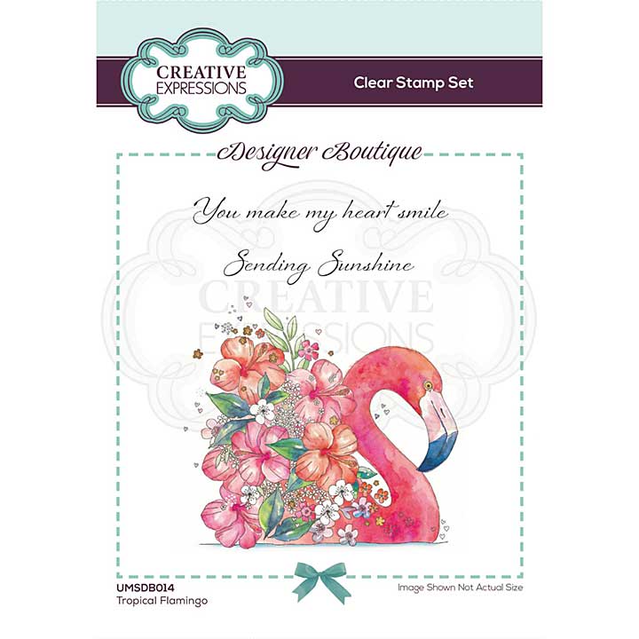 Creative Expressions Designer Boutique Collection Tropical Flamingo A6 Clear Stamp