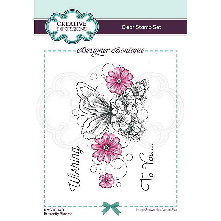 SO: Creative Expressions Designer Boutique Collection Butterfly Blooms 6 in x 4 in Clear Stamp