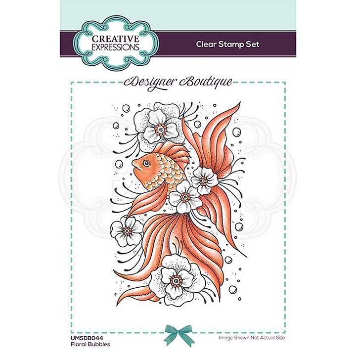 Creative Expressions Designer Boutique Collection Floral Bubbles 6 in x 4 in Clear Stamp