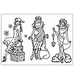 Creative Expressions Umount Christmas Ladies A5 Stamp Plate
